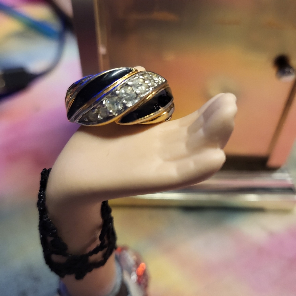 Vintage 18KGF cz ring
